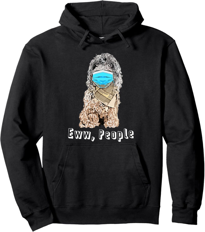 Dog Wearing a Face Mask Funny Cockapoo Lockdown Gift Pullover Hoodie
