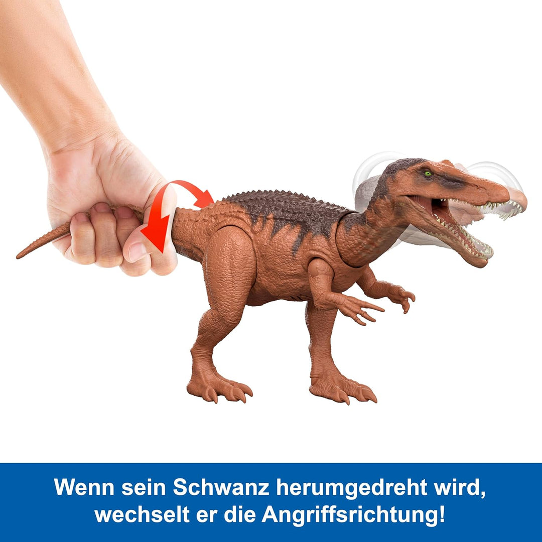 Mattel Jurassic World: Die Wiedergeburt Wild Roar Baryonyx Dinosaurierspielzeug mit steuerbarem Beis