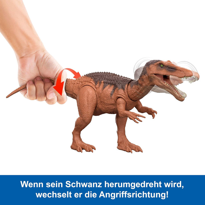 Mattel Jurassic World: Die Wiedergeburt Wild Roar Baryonyx Dinosaurierspielzeug mit steuerbarem Beis