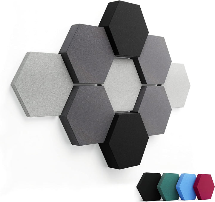 FENNEXT ® Velvet Schallabsorber Wand - Dekorative Hexagon Akustikpaneele für Gaming, YouTube Studio,