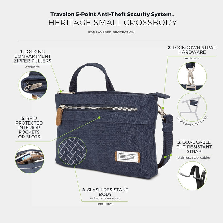 Travelon Damen Anti-Theft Heritage Small Crossbody Umhängetasche Indigo, Indigo/Mandala-traum