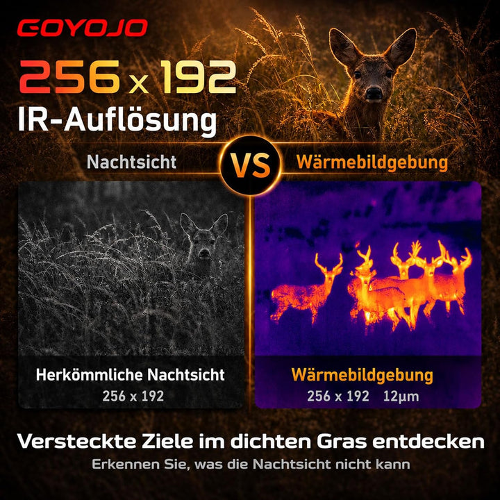 GOYOJO Handheld-Wärmebild-Monokular mit 15-mm-Fokalobjektiv, 256 x 192 (25 Hz), Integrierte drahtlos