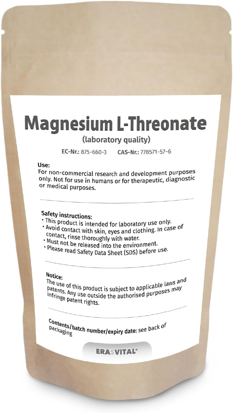 Magnesium L-Threonat - 99,6% Reinheit ±0,9, 8% Magnesiumgehalt - Hochreines Pulver für Forschung und