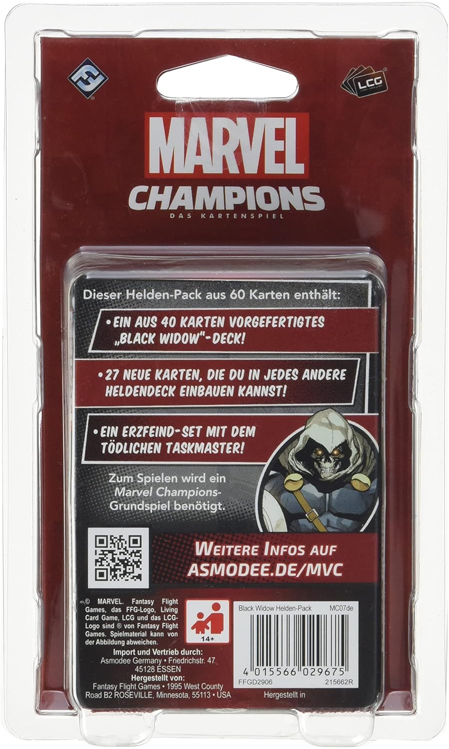 Fantasy Flight Games, Marvel Champions: LCG – Black Widow, Helden-Erweiterung, Expertenspiel, Karten
