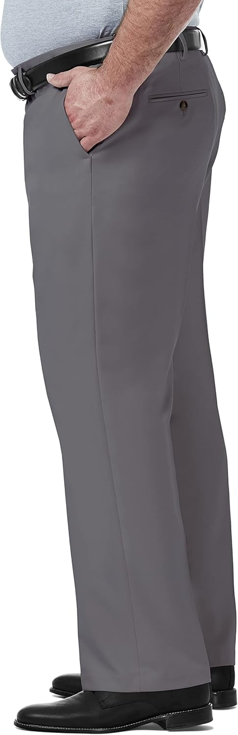 Haggar Herren Premium Comfort Classic Fit Bundfalte Erweiterbare Taillenhose Klassische Hose 40W / 2