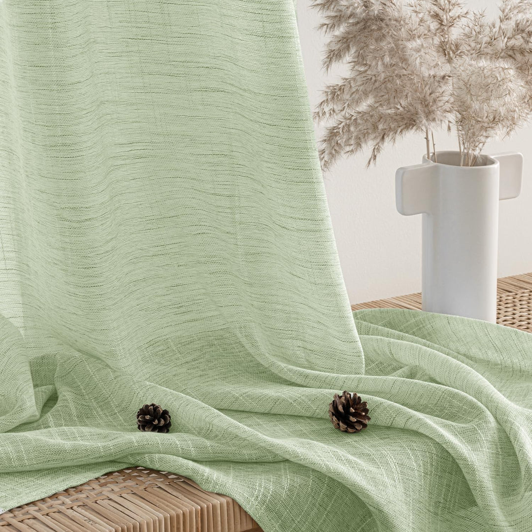 MIULEE Vorhang Gardinen Leinen mit ösen Voile Vorhänge Leinenoptik Gardinen Wohnzimmer Modern Fenste