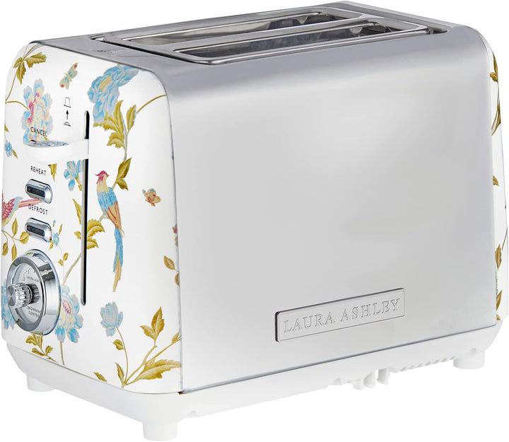 VQ Laura Ashley 2-Scheiben-Toaster mit einstellbaren Heiz-, Auftau- und Aufwärmmodi - Edelstahl Vint