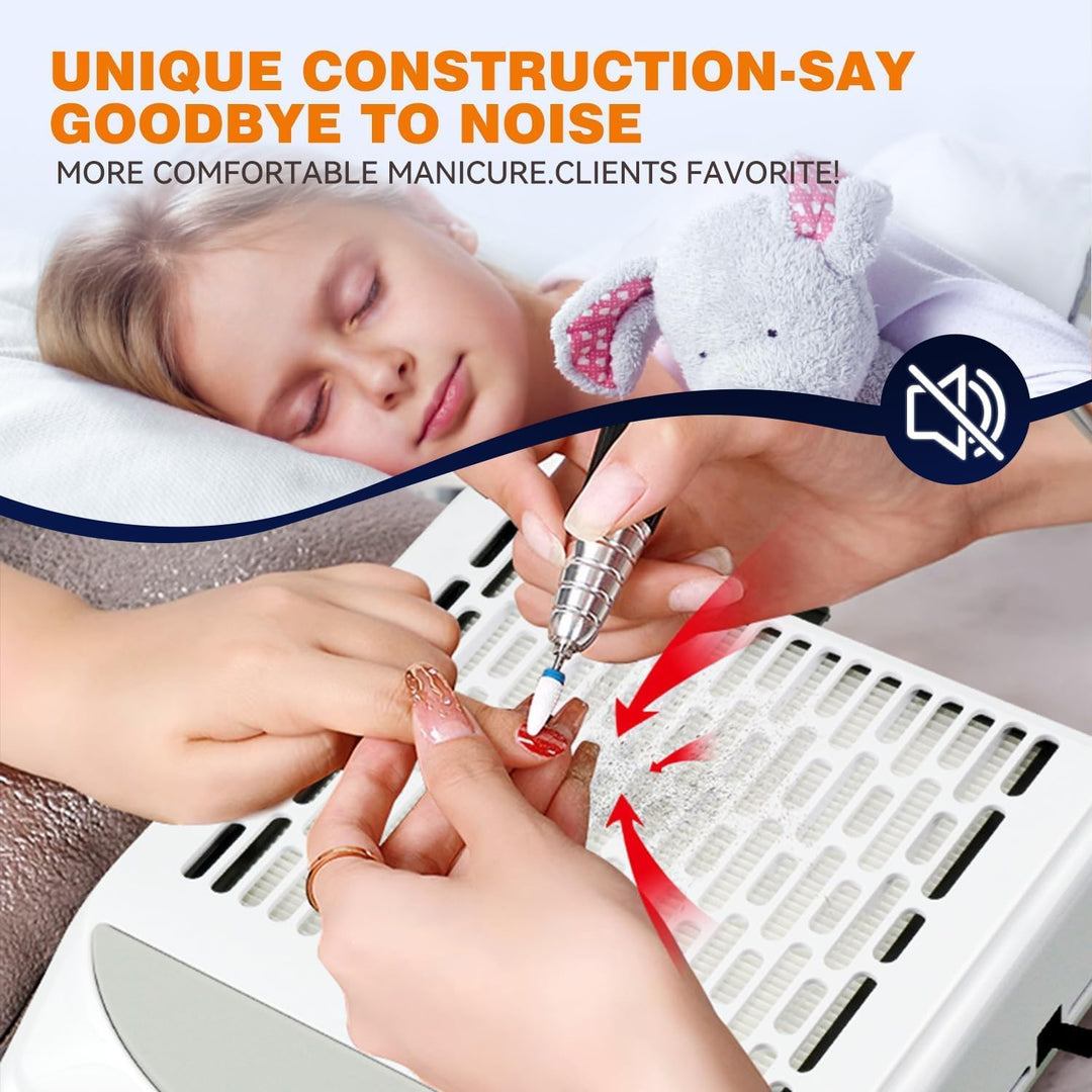 IUHFSIFS Staubabsaugung Für Nägel Mit Filter & Licht【NO.1 Super Suction 100W】Nagelstaubsauger【SGS Ce