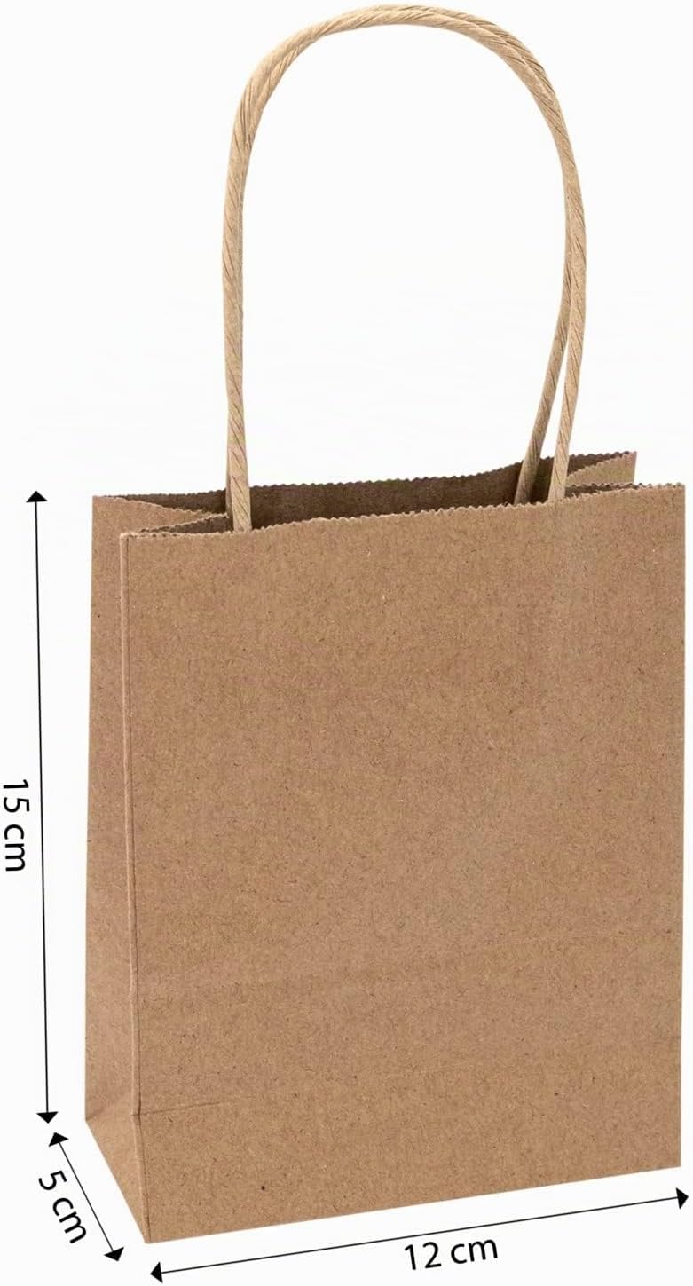 Idena 60058 - Papiertüten, 20 Stück, 12 x 5 x 15 cm, Geschenktüten, Kraftpapier Tüten, Basteltüten z