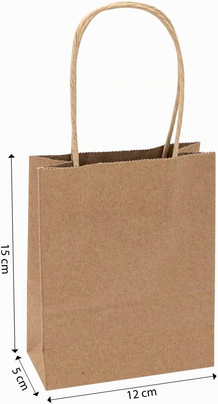 Idena 60058 - Papiertüten, 20 Stück, 12 x 5 x 15 cm, Geschenktüten, Kraftpapier Tüten, Basteltüten z