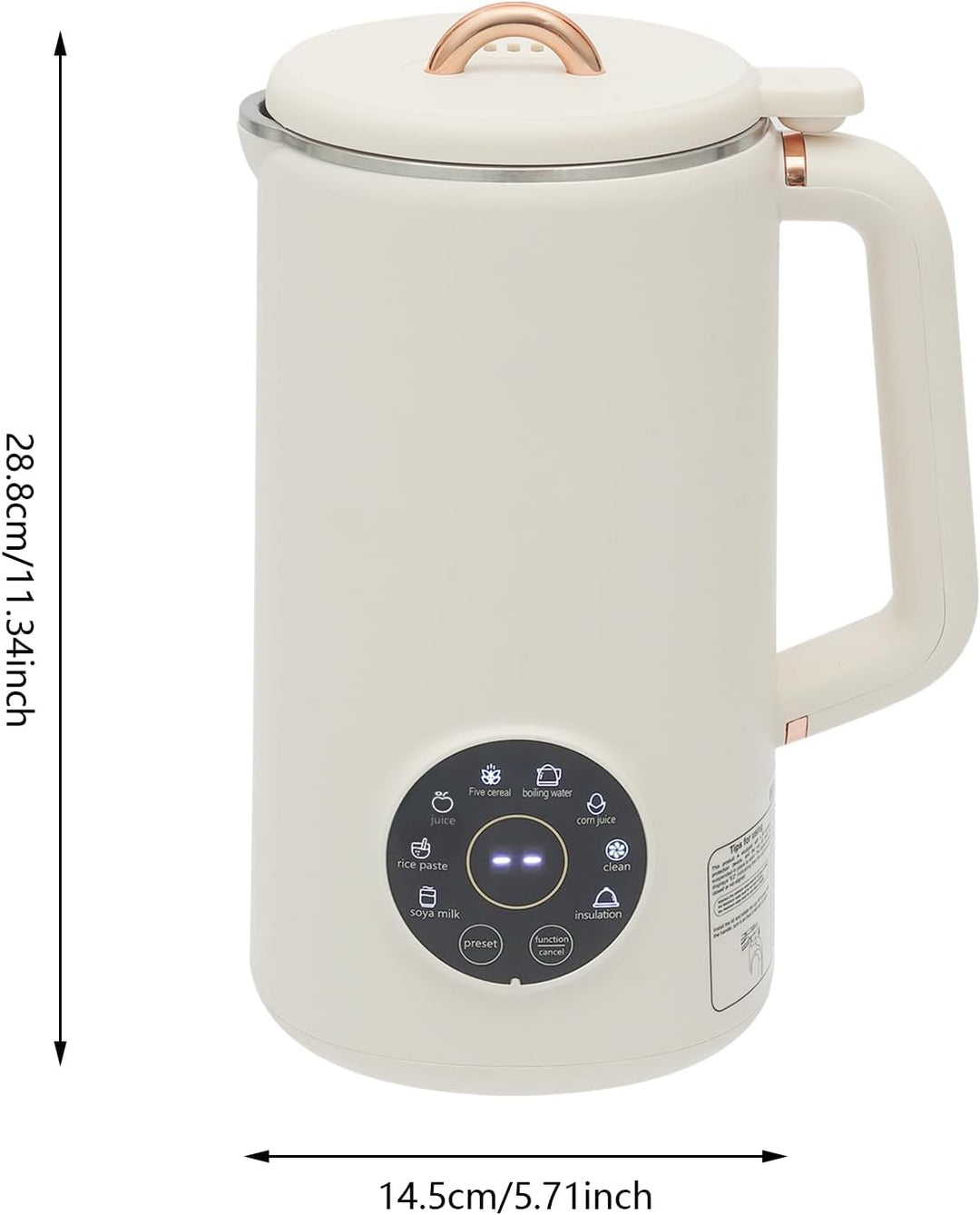 Nussmilchmaschine 1000ml Sojamilch Maschine Pflanzenmilchbereiter mit 10 Klingen Hausgemachte Pflanz