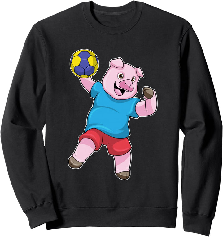 Schwein Handballer Handball Sport Sweatshirt