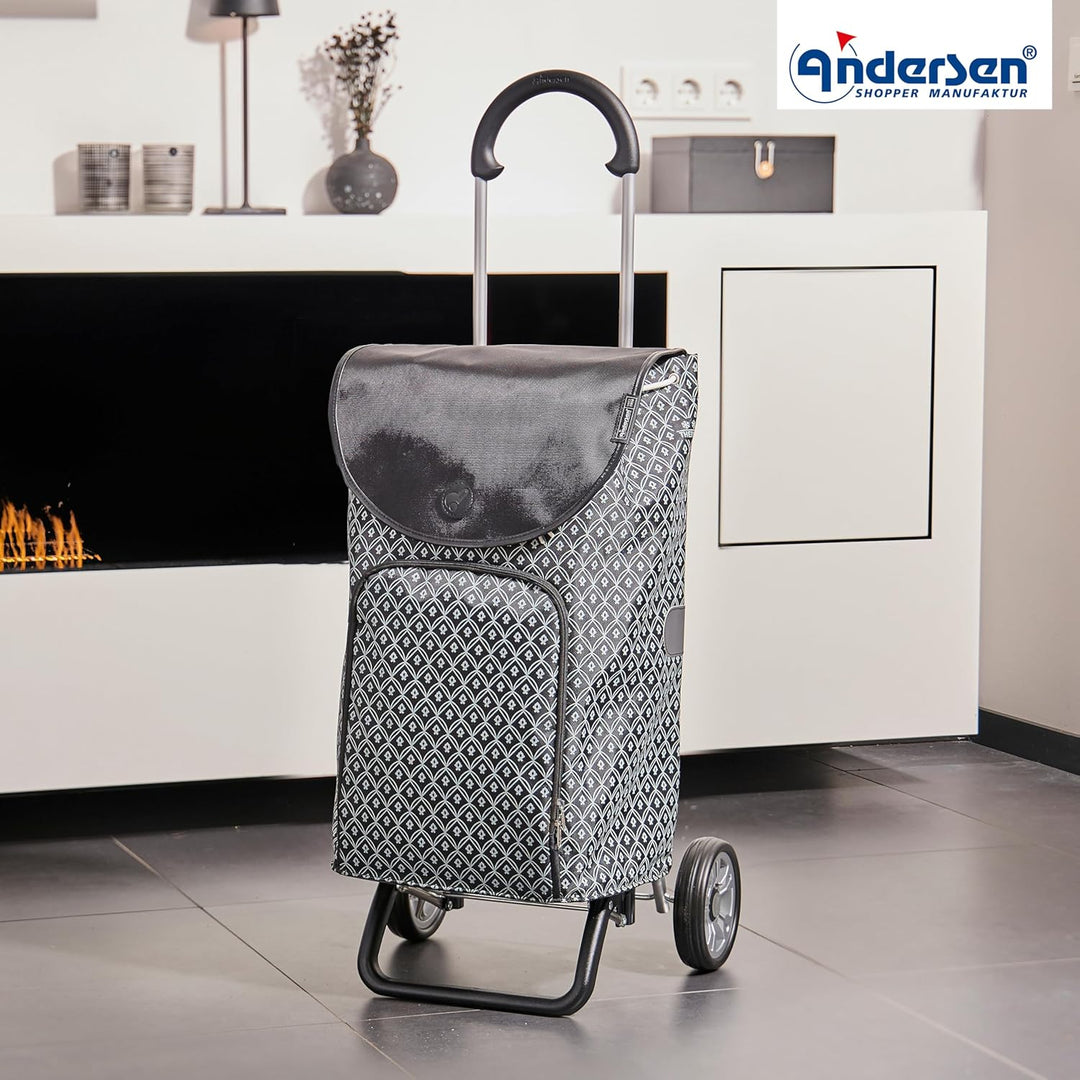 ANDERSEN Einkaufstrolley - Scala Shopper Plus Famke schwarz 47 L Einkaufshilfe, modisch, Thermo, Alu