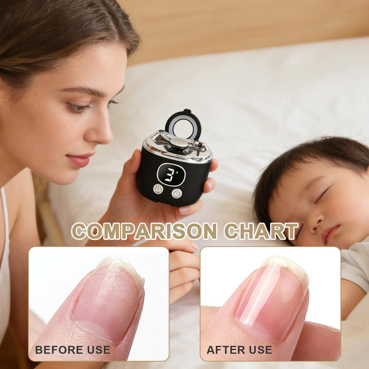 Elektrischer Nagelknipser, 4 in 1 Nagelknipser Elektrisch mit LED-Licht & Vergrösserungsglas, 3-Spee