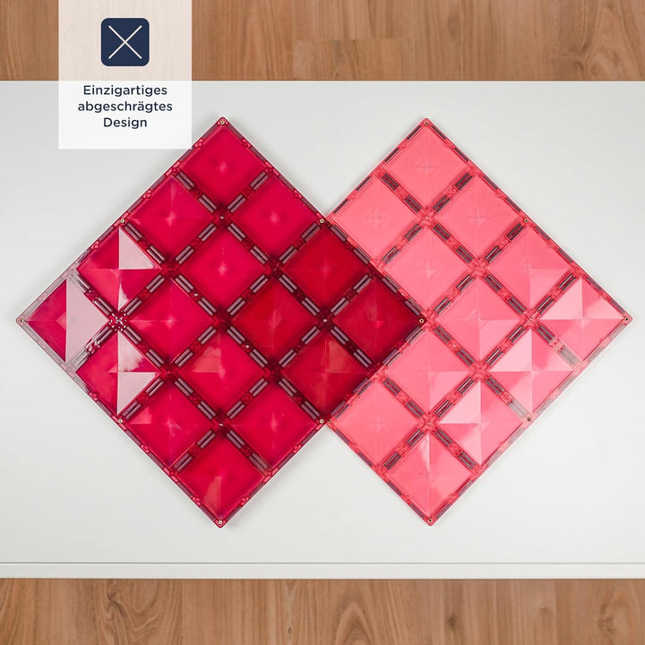 Connetix Magnetische Fliesen Pastell Rosa und Beere Grundplatten-Pack, 2 Stück