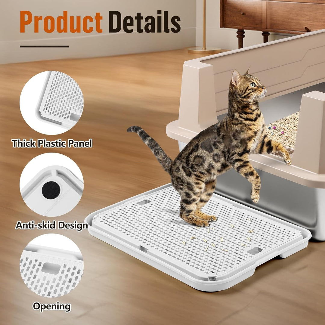 grosse Katzentoilette Rampe Matte, 42x30CM Katzentreppe, Katzenstreu Catcher für automatische selbst
