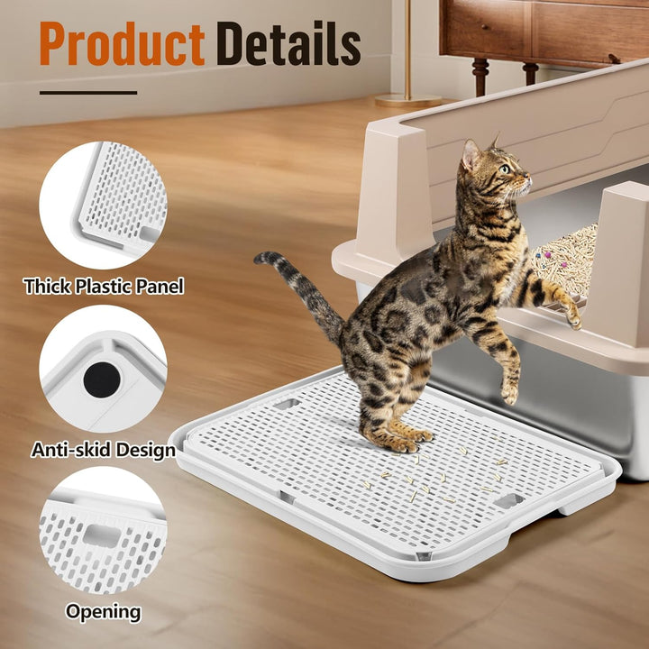 grosse Katzentoilette Rampe Matte, 42x30CM Katzentreppe, Katzenstreu Catcher für automatische selbst
