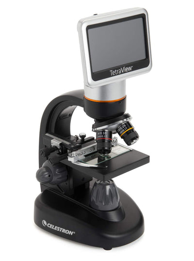 Celestron 44347 TetraView LCD Digitales Touchscreen-Mikroskop, 40- bis 400-fache Vergrösserung, Schw