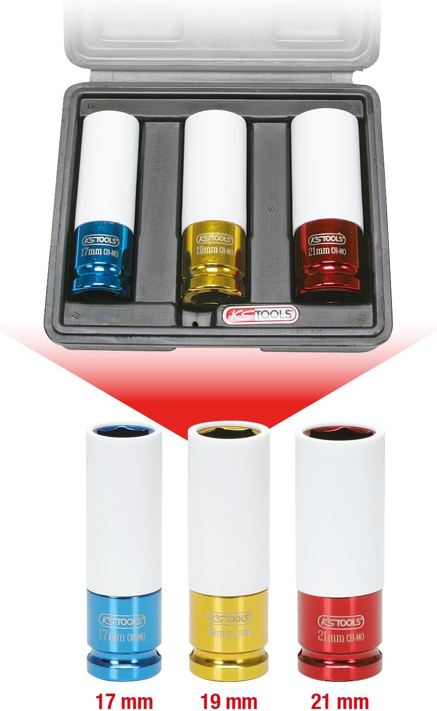 KS Tools 515.1200 THE DEVIL Hochleistungs-Druckluft-Schlagschrauber, Schwaz/Rot, 1/2 Zoll, max. Löse