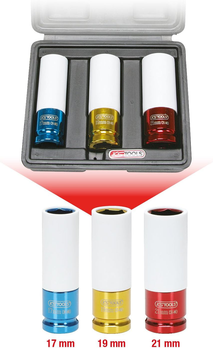 KS Tools 515.1200 THE DEVIL Hochleistungs-Druckluft-Schlagschrauber, Schwaz/Rot, 1/2 Zoll, max. Löse