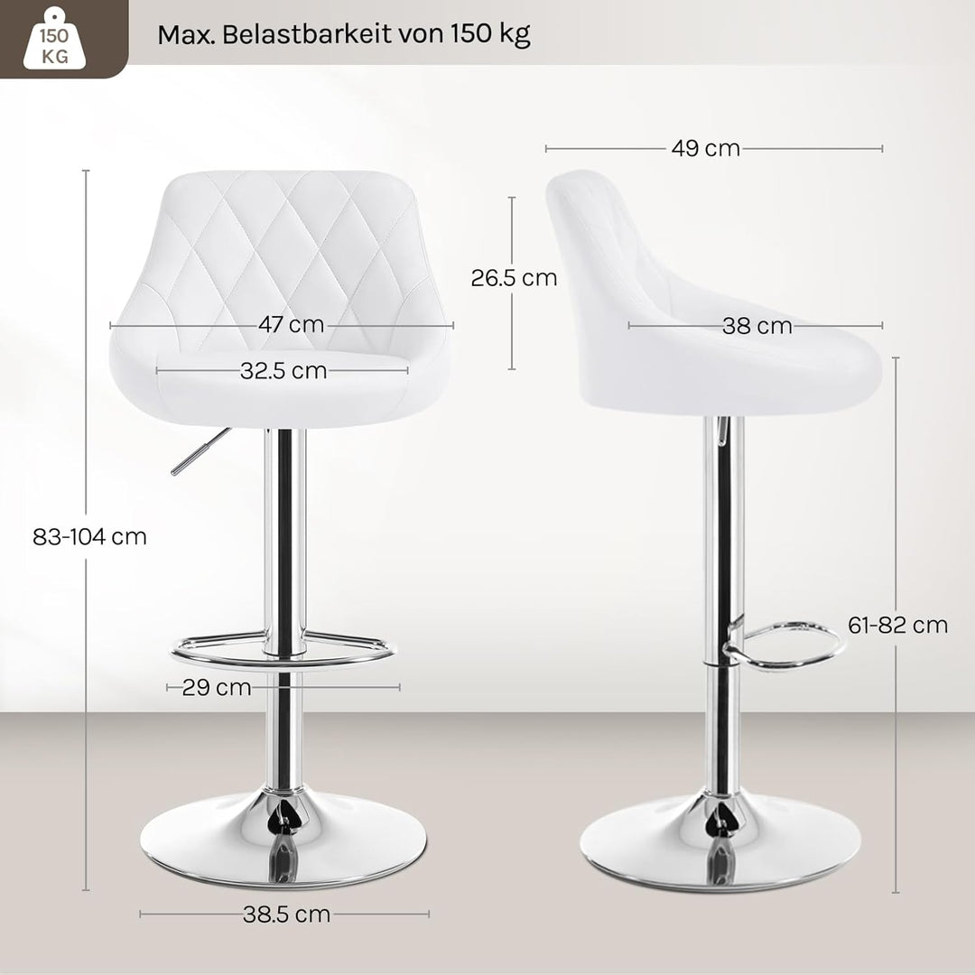 WOLTU 4er Set Barhocker Bistrohocker Tresenhocker Barstuhl Höhenverstellbar, Drehbar, Sitzfläche aus