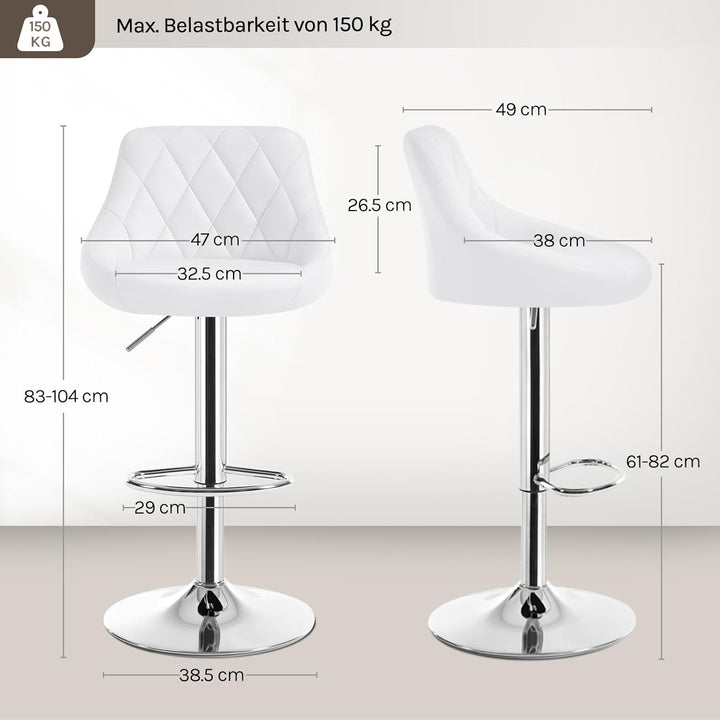 WOLTU 4er Set Barhocker Bistrohocker Tresenhocker Barstuhl Höhenverstellbar, Drehbar, Sitzfläche aus