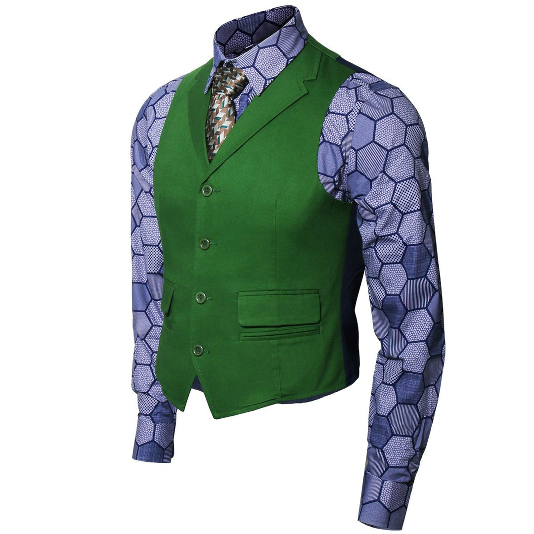 Herren Joker Kostüm Hemd Weste Krawatte Anzug Outfit Set Ritter Gangster Verkleidung Halloween Cospl