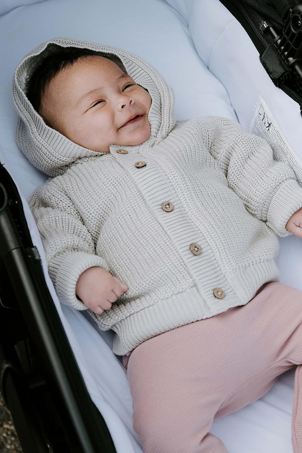 Baby's Only - Soul Kapuzenjacke Baby - Teddyfutter - Strickjacke für Jungen and Mädchen - 100% Bio-B