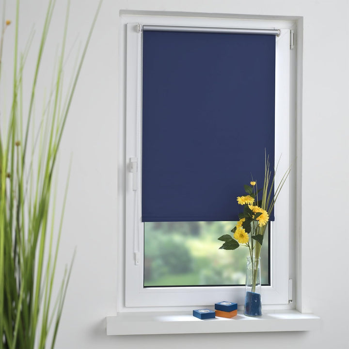 Liedeco® Rollo Klemmfix Thermobeschichtet - 100 x 150 cm blau (Breite x Höhe) / lichtundurchlässig B