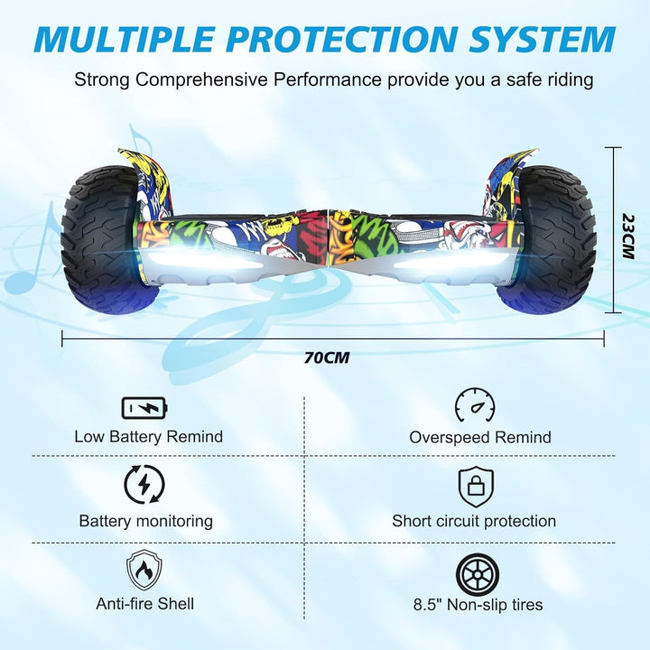 RCB Hoverboards SUV mit Sitz Hoverboards Off-Road, App-fähige Bluetooth Hoverboards, 8,5 '' Hummer +