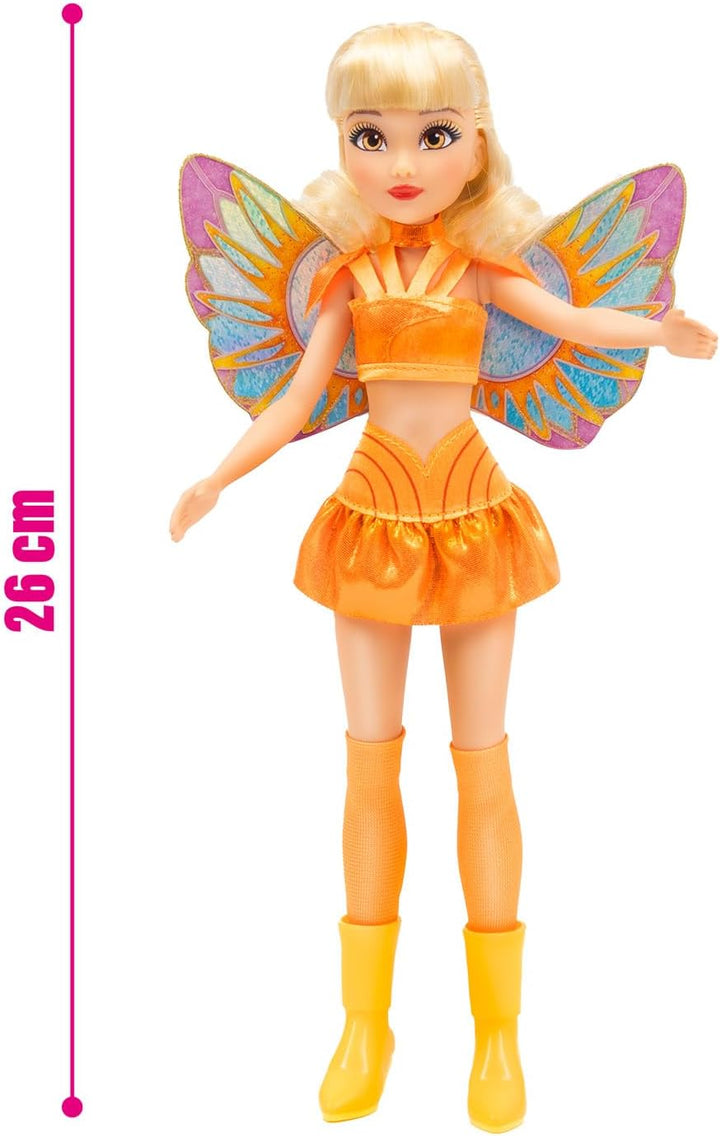 Winx Fairy Doll – Stella with Glitter Wings & Articulated Joints – Removable Fairy Accessories – Rad