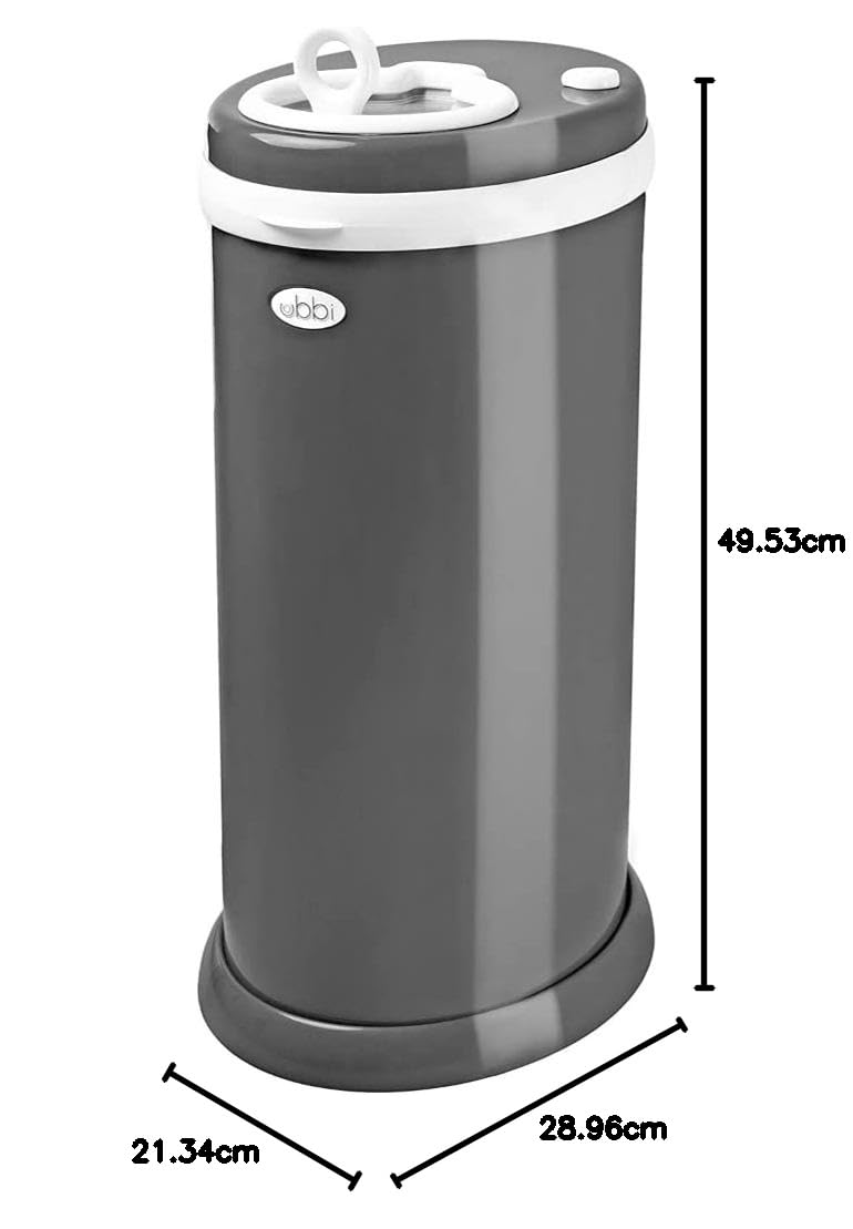 Ubbi Steel Diaper Pail, Odor Locking, No Special Bag Required, Award-Winning, Registry Must-Have, Sl
