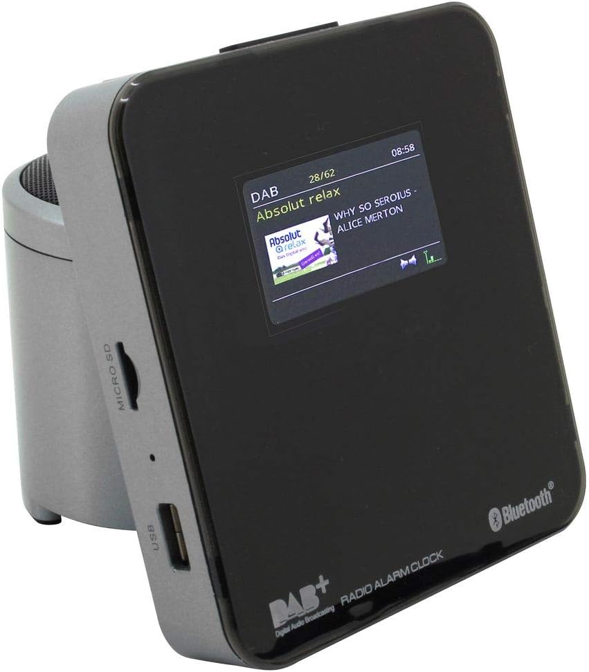Soundmaster UR260SI Radiowecker DAB+, UKW AUX, Bluetooth®, USB Weckfunktion Grau