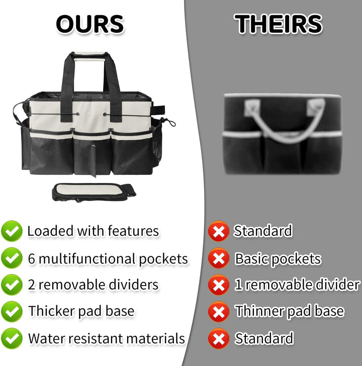 Boczif Reinigungs-Caddy-Tasche, tragbar, mit Griff, Schultergurten und Abnehmbarer Trennwand, Werkze
