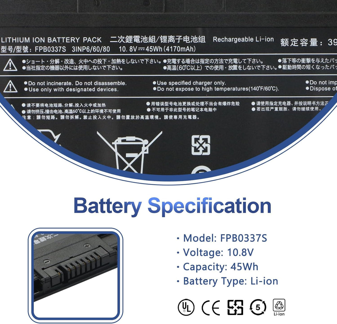 ANTIEE FPB0337S FPCBP530 Laptop Batteria per Fujitsu Lifebook P727 P728 Lifebook U727 U728 U729 U729