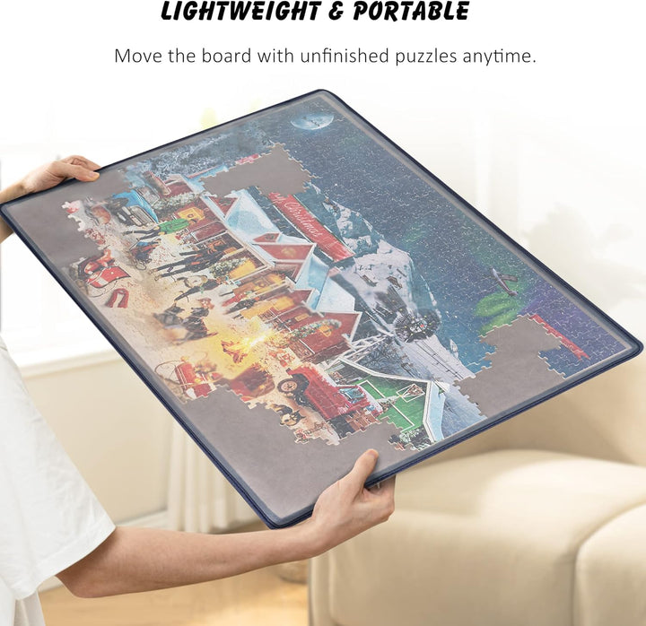 Tektalk Puzzle Board mit 6 Sortierschalen, tragbare Puzzlematte mit transparenter wasserdichter & st