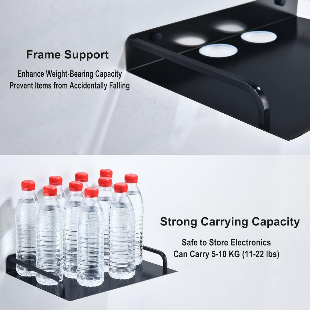 Beamer Wandhalterung, Multimedia Regal Wandregal Schwarz für TV Box, Router, Apple Tv 4k, Receiver,