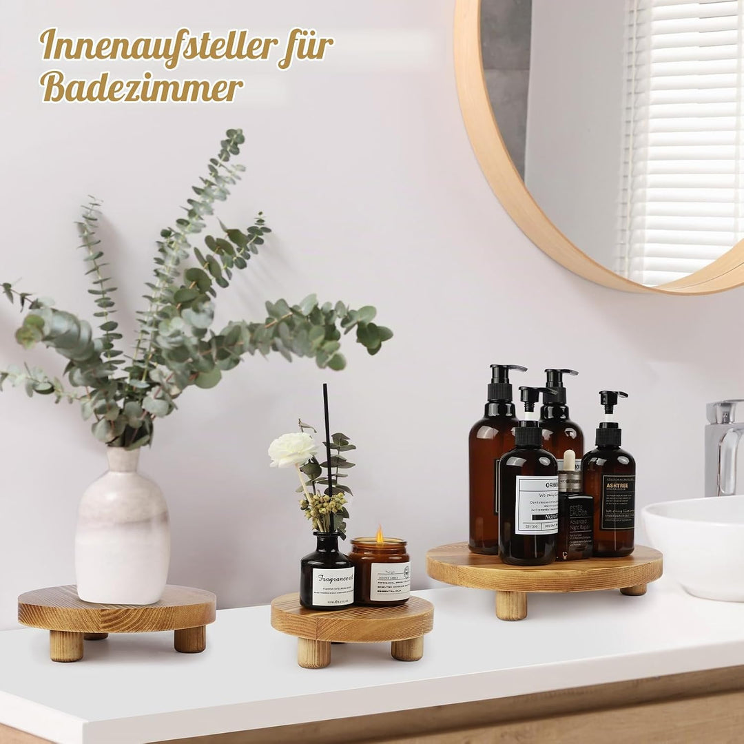 Holzpflanzenständer, Holzpodeste für den Innen- und Aussenbereich zur Dekoration, Holz-Hocker-Ausste
