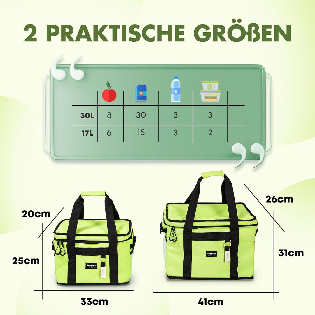 Kühltasche faltbar zum Einkaufen & Picknick - Kühltasche gross Auto als Thermotasche & Picknicktasch