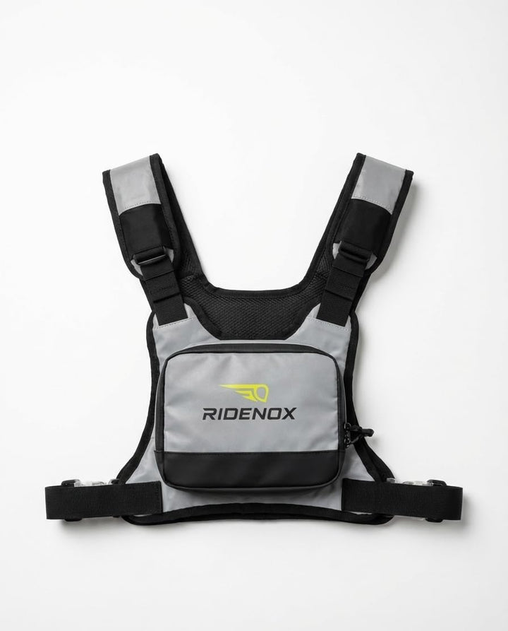 reflektierenede Chest Bag ideal für Motorrad und Radfahrer, mit magnetischen Seitenverschlüssen und