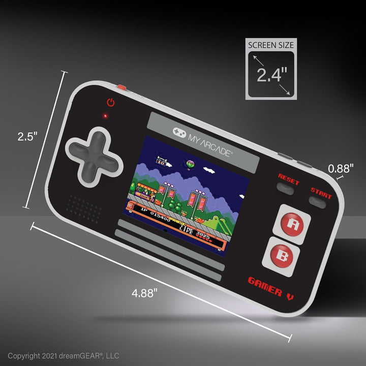 My Arcade Gamer V Classic Red – Tragbares Gaming-System mit 220 Spielen, 6,3 cm (2,5 Zoll) Farbdispl