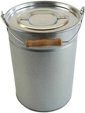 Ascheeimer Kohleeimer Mülleimer 25l, 15l oder 14l verzinkt mit Deckel, 14l