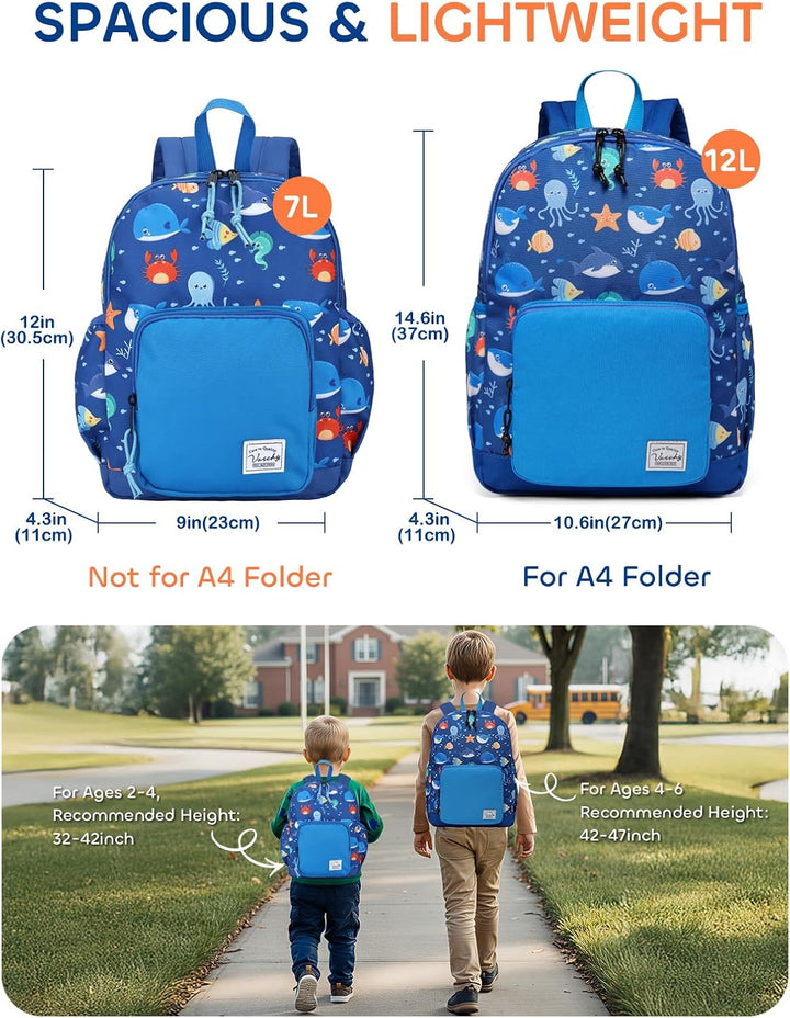 VASCHY Kinderrucksack, leicht, Schulranzen, Mädchen, Jungen, Grundschule, Kindergarten, 4 – 6 Jahre,