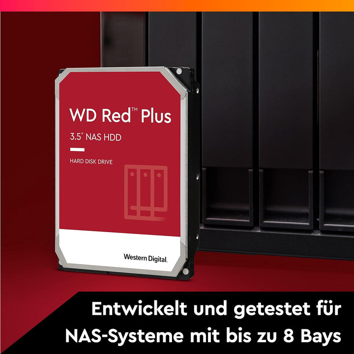 WD Red Plus interne Festplatte NAS 6 TB (3,5 Zoll, Workload-Rate 180 TB/Jahr, 5.400 U/min, 256 MB Ca
