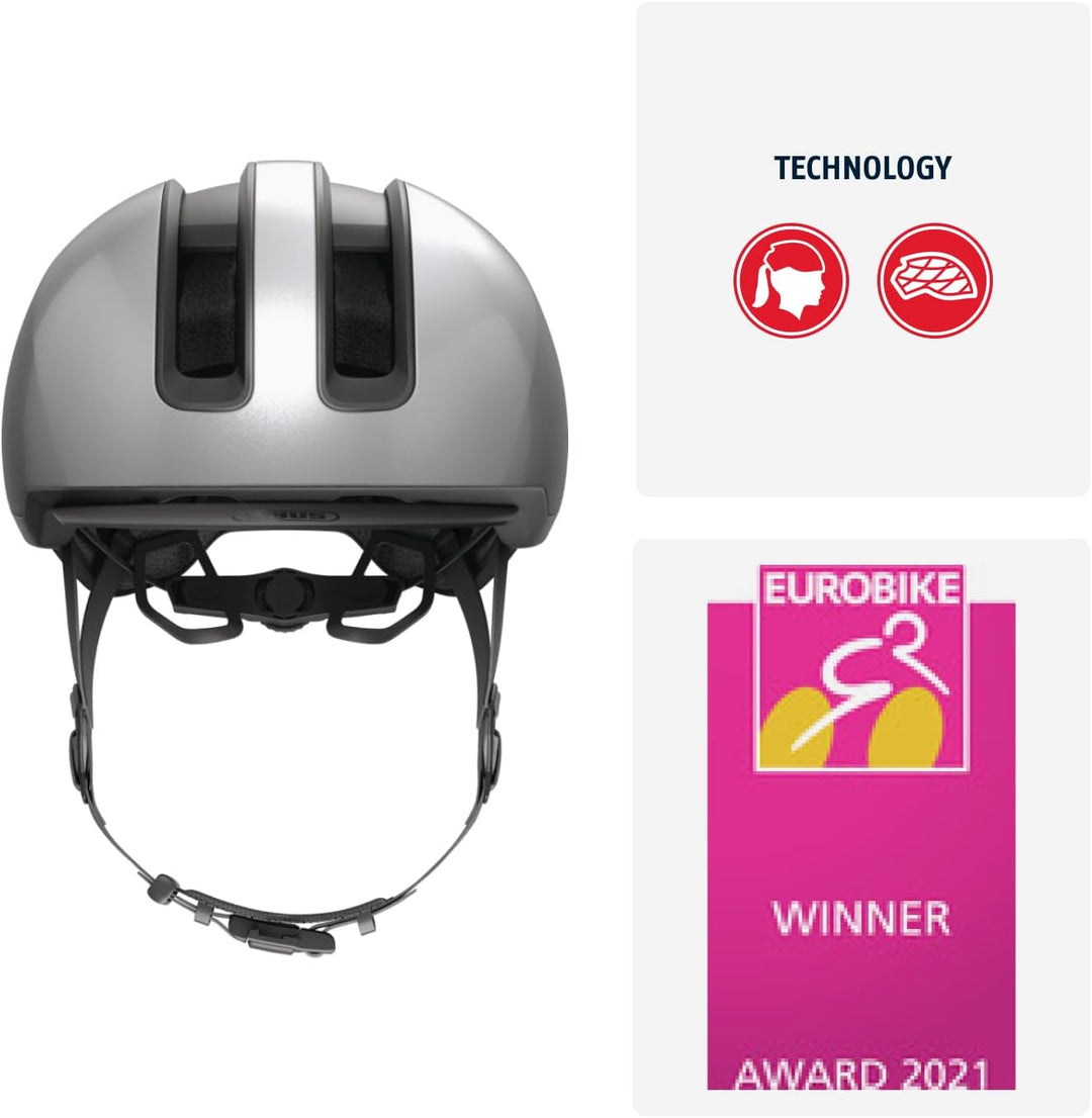 ABUS Urban Helm HUD-Y - mit magnetischem, aufladbarem LED-Rücklicht &amp; Magnetverschluss - cooler Fahr