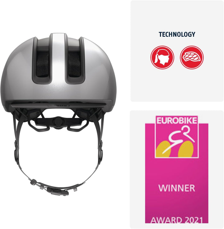 ABUS Urban Helm HUD-Y - mit magnetischem, aufladbarem LED-Rücklicht &amp; Magnetverschluss - cooler Fahr