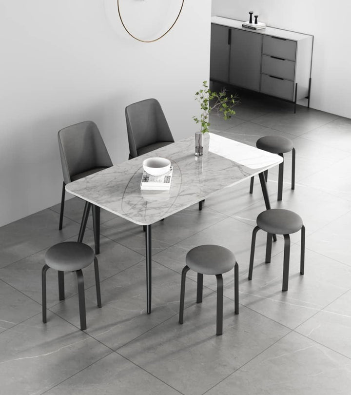 Balama Hocker Schwarz & Grau stapelbar gepolstert 45 x 31 x 31 cm aus Metall mit verstellbarem Boden