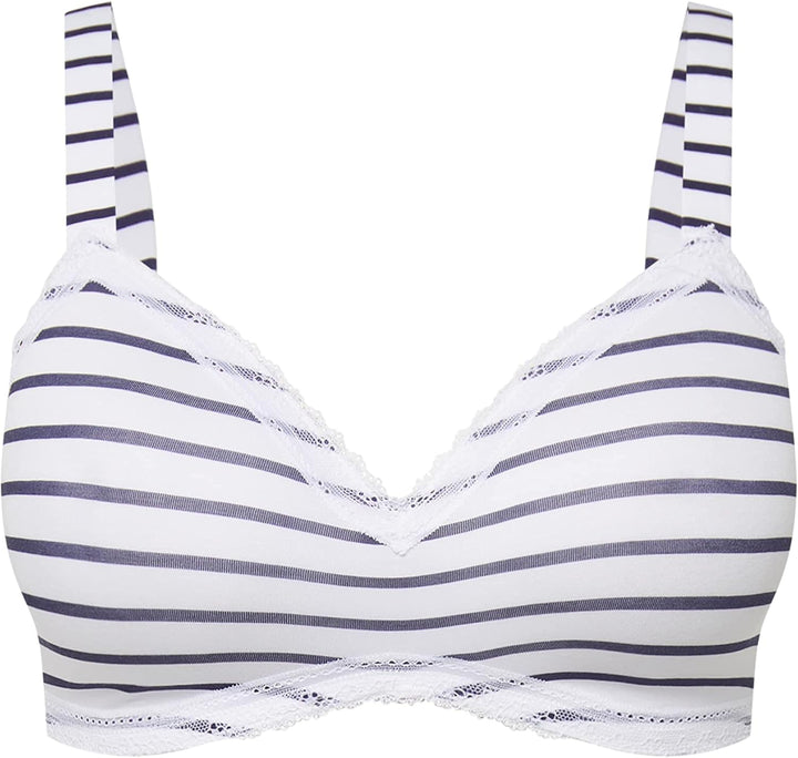 Ulla Popken Damen grosse Grössen Übergrössen Plus Size BH, bügellos, Softschalen, Streifen, Cup A-D
