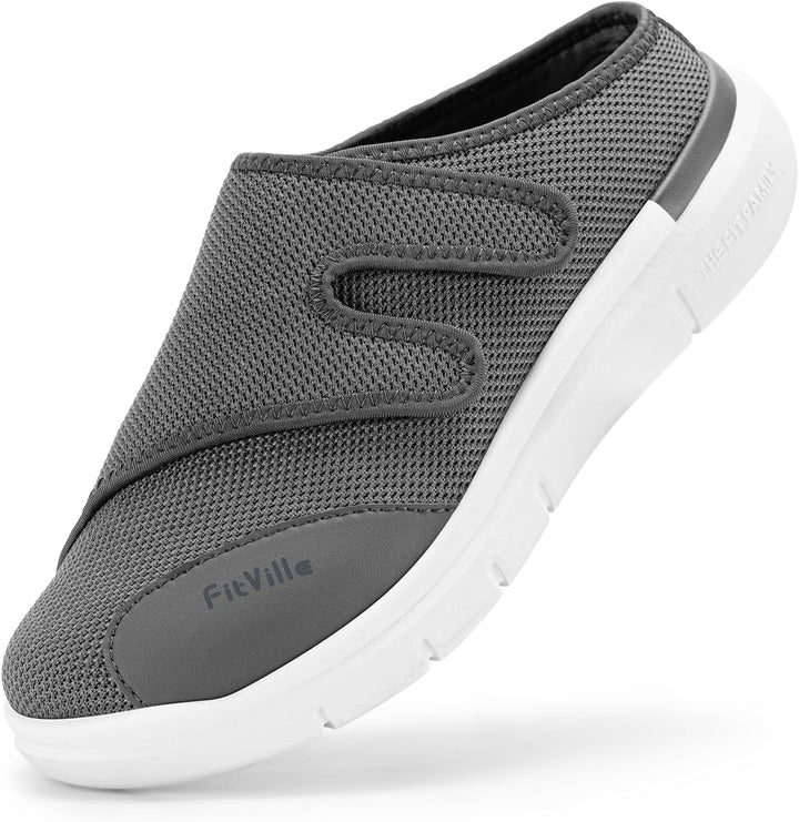 FitVille Diabetikerslipper Herren Extra Weit Gesundheitsschuhe mit Klettverschluss Orthopädische Hau