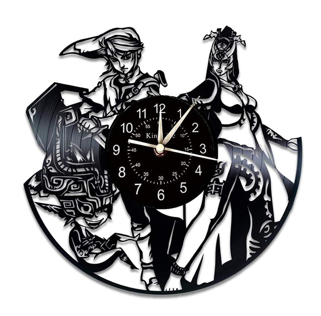 Smotly Vinyl Wanduhr, Zelda Thema Rekord Wanduhr, handgemachte Kunstdekoration zu Hause Wanduhr krea